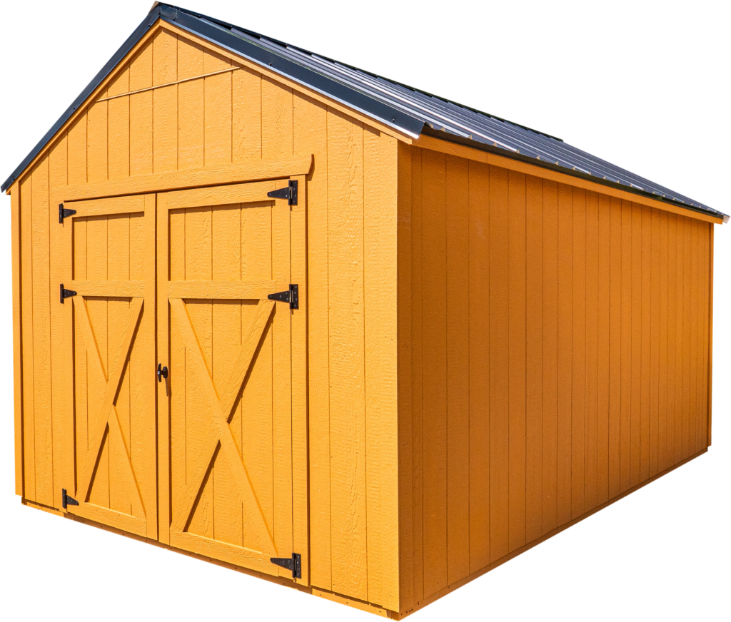 The Shedmax Utility Shed with Black Metal Roof